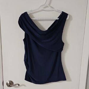 INC International Concepts Blue Asymmetrical Tank Top